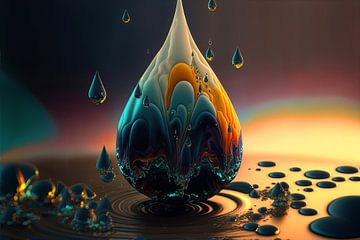 Surreal waterdruppel (serie) 4 van 4 van Bernardine de Laat