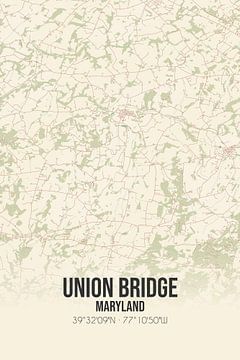 Vintage landkaart van Union Bridge (Maryland), USA. van Rezona