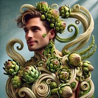 Artichoke man - Art of vegetables for restaurant or shop