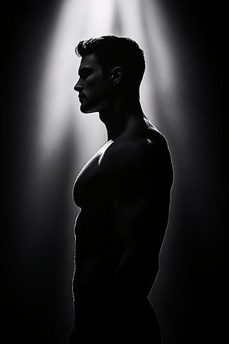 Silhouet in zwart-wit kunst