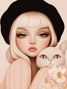 Das Mädchen und seine Katze