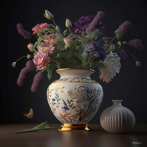 stilleven met bloemen.