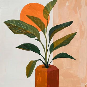 Plant in zonlicht - Abstracte plantkunde van Poster Art Shop
