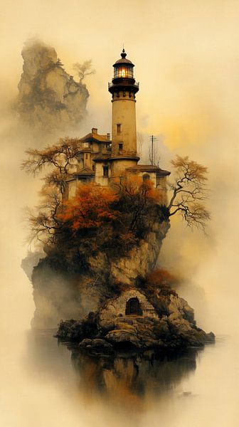 Leuchtturm auf einem Felsen von Preet Lambon