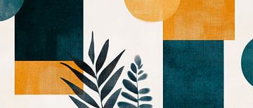 Geometrische plantensamenstelling in kleuren van Poster Art Shop