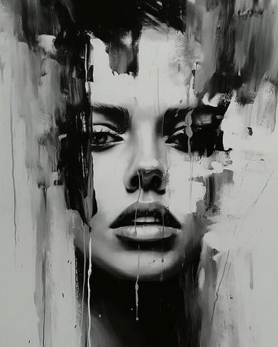 Abstract portrait in black and white