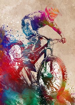 BMX biker sport kunst #biker van JBJart Justyna Jaszke