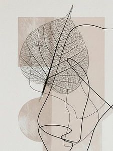 Japandi / Wabi-Sabi. Minimalistische organische Blattform