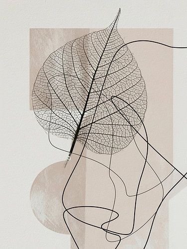 Japandi / Wabi-Sabi. Minimalistische Organische bladvorm