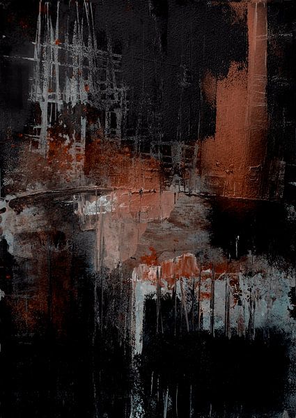 Orange schwarz abstrakt von Ela Szczepaniak