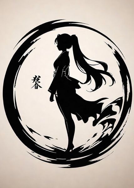 Silhouette Dämonenjägerin Nezuko Kamado von Muhammad Yunus