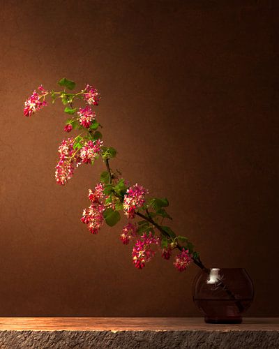 Bloesem rode ribes, in de sfeer van de Oude Meesters