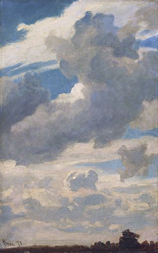 Hans Gude, studie van de lucht, 1873