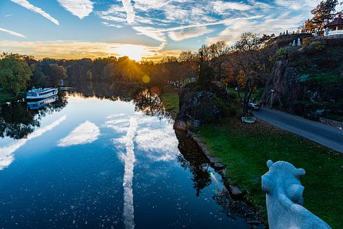 Sonnenuntergang über der Saale