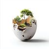 Un arbre dans un œuf brisé sur TheXclusive Art