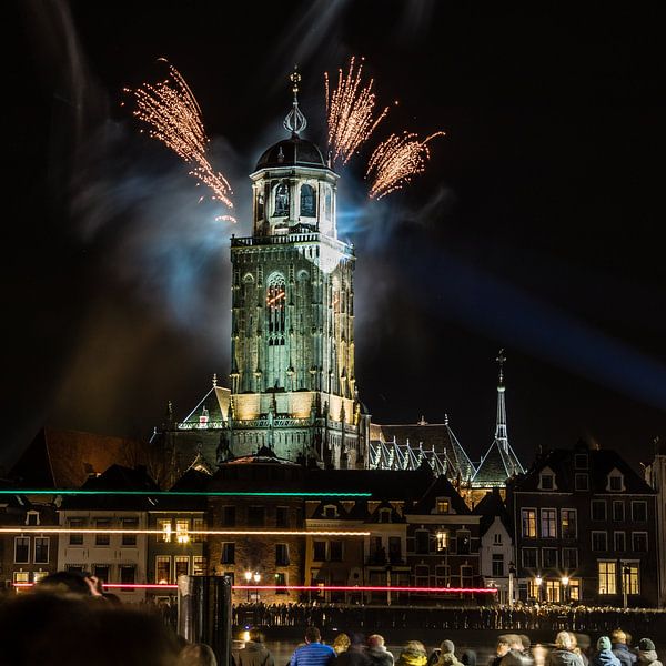 Fireworks from the tower in Deventer, The Netherlands by VOSbeeld fotografie