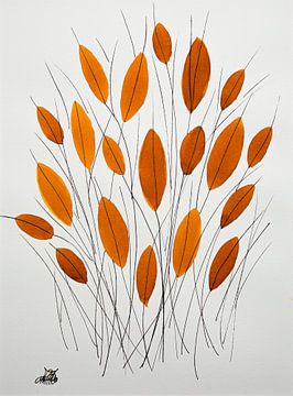 Oranje bladeren van Beatrice Chauville