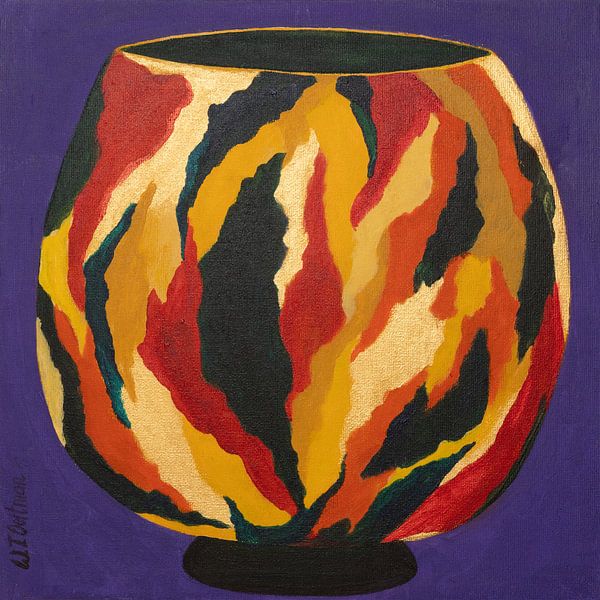 Flamboyant round vase by Oortman Creatief