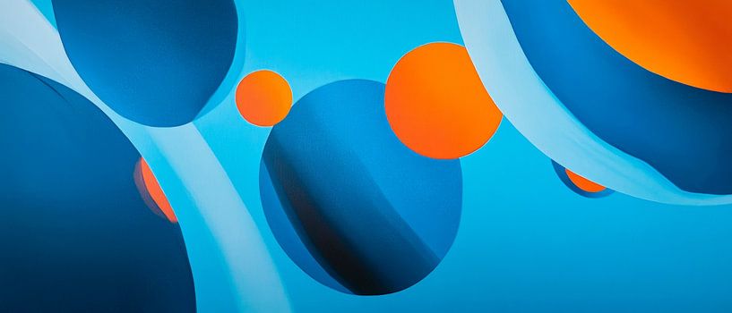 Couleurs flottantes dans l'espace bleu par Poster Art Shop