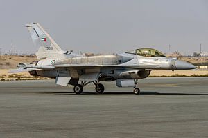 Le Lockheed Martin F-16E de l'UAEAF pendant le BIAS 2016.