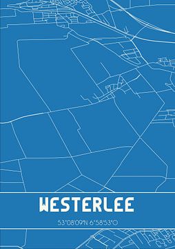 Blaupause | Karte | Westerlee (Groningen) von Rezona