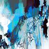 Abstractie, Blauwe waterval. van SydWyn Art