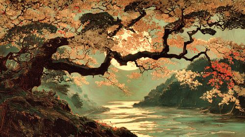 schilderachtige Japanse kunst Bonsai