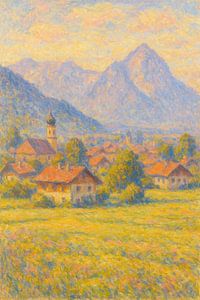 Bayerische Alpen Goldenes Tal – Deutsches Landleben Impressionistische Malerei