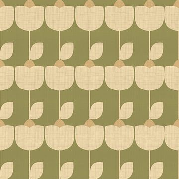 70s vibes vintage patroon groen en crème van Dina Dankers
