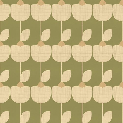 70s vibes vintage patroon groen en crème