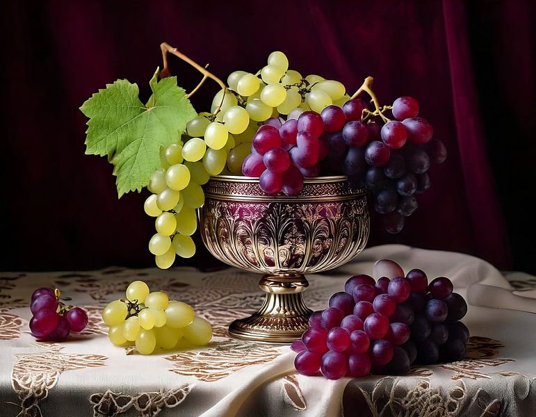 Becher mit weißen und schwarzen Trauben von Martine Affre Eisenlohr