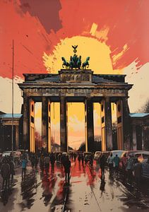 Poster Berlin Porte de Brandebourg Pop Art sur Niklas Maximilian