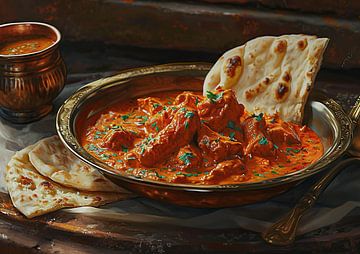 Schilderij Tikka Masala met Naan van ARTEO Schilderijen