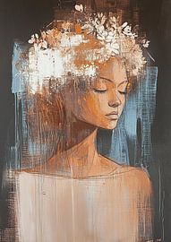 Porträt Frau | Rostige Gelassenheit von Wunderbare Kunst