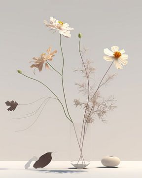 Modern stilleven met bloemen van Carla Van Iersel