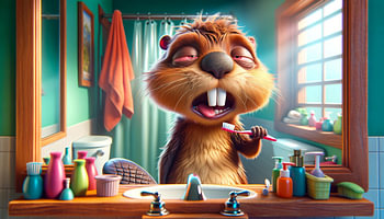 Morgenritual des Biber-Morgenmuffels