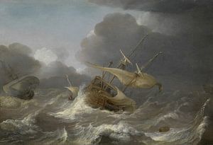 Navires néerlandais dans une tempête, Jan Porcellis