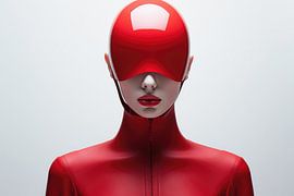 Création numérique d'une très belle femme sexy avec un masque fétichiste bizarre dans un style hi fashion. sur Art Bizarre
