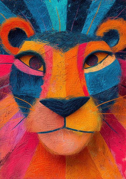 Löwe Poster Print Bunt von Niklas Maximilian