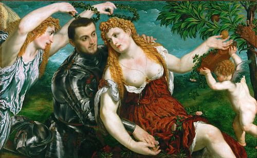 Paris Bordone, Venus, Mars en Cupido bekroond door Victory - 1500s