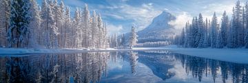 Winterlandschap reflectie van Poster Art Shop