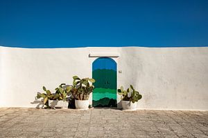 Deur in het witte dorpje Ostuni (Puglia/Apulië) van Laura V