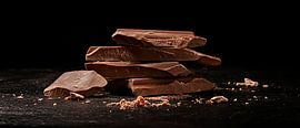 Brown chocolate on a dark background by Poster Art Shop