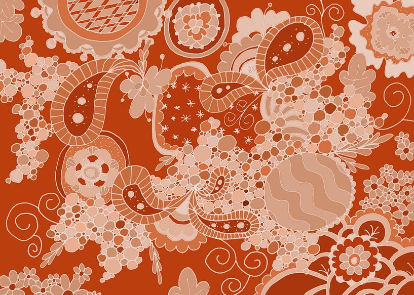 Paisley pleasure orange by QEIMOY