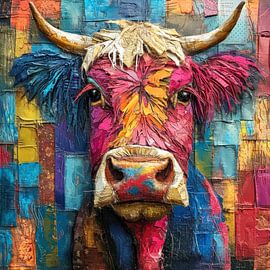 Colourful Mosaic Beef by Vlindertuin-Art