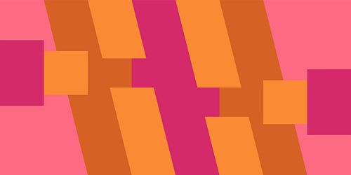 Geometrisch landschap in retro kleuren. Moderne abstracte minimalistische kunst II