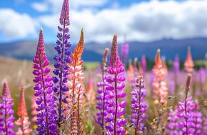 Lupinen in traumhafter Landschaft
