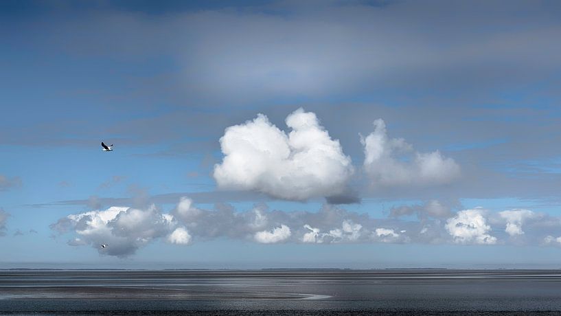 Nuages au-dessus de la mer des Wadden par Greetje van Son