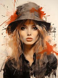 Brigitte St. Tropez, Polaroid, Palette knife painting