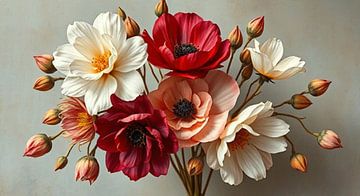 herfst kleuren bouquet bloemen . van J.a Dijkstra
